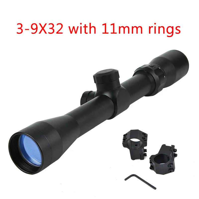 3-9X40 прицел тактический прицел охотничьи прицелы Luneta Para винтовка охотничья страйкбольная пневматическая ружья прицел - Цвет: 3-9x32