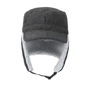 

Cycling Hiking Fashion Warm With Earflaps Winter Thickened Foldable Adjustable Buckle Sports Peaked Cap Artificial Berber Fleece