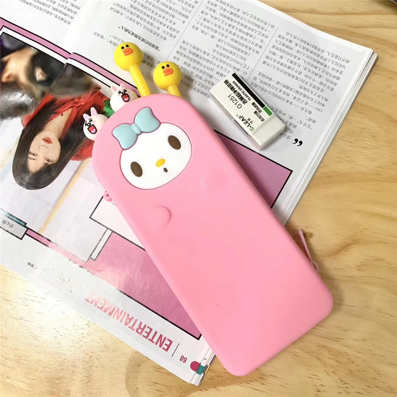 Силиконовый мультяшный водонепроницаемый чехол-карандаш Канцтовары Kawaii пенал принадлежности для школьников, студентов, подарки, косметички, чехол Mackup s - Цвет: 1212010