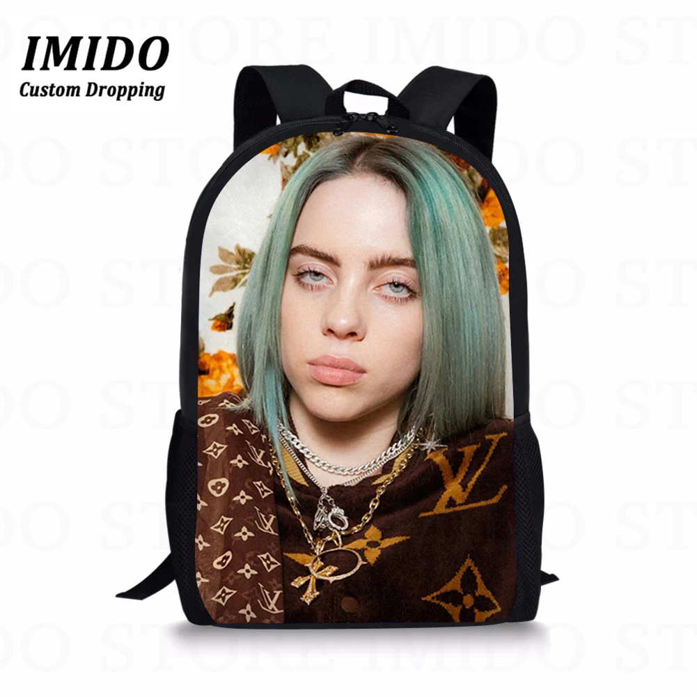 IMIDO, новинка, Billie Eilish, женские рюкзаки, все, что я хотел, с принтом, детские школьные рюкзаки, Студенческая сумка для книг для детей, Mochilas - Цвет: D