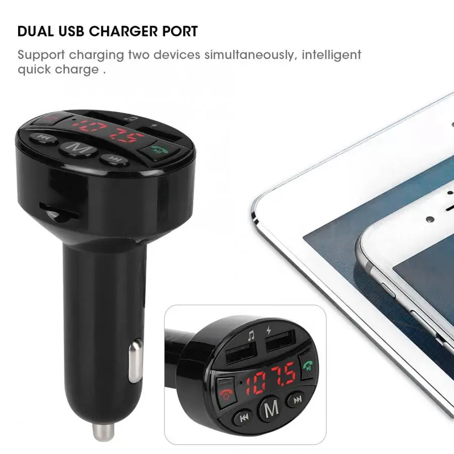 Автомобильный Bluetooth передатчик двойной зарядное устройство USB адаптер MP3 аудио плеер FM36 Hands-Free Bluetooth fm-передатчик