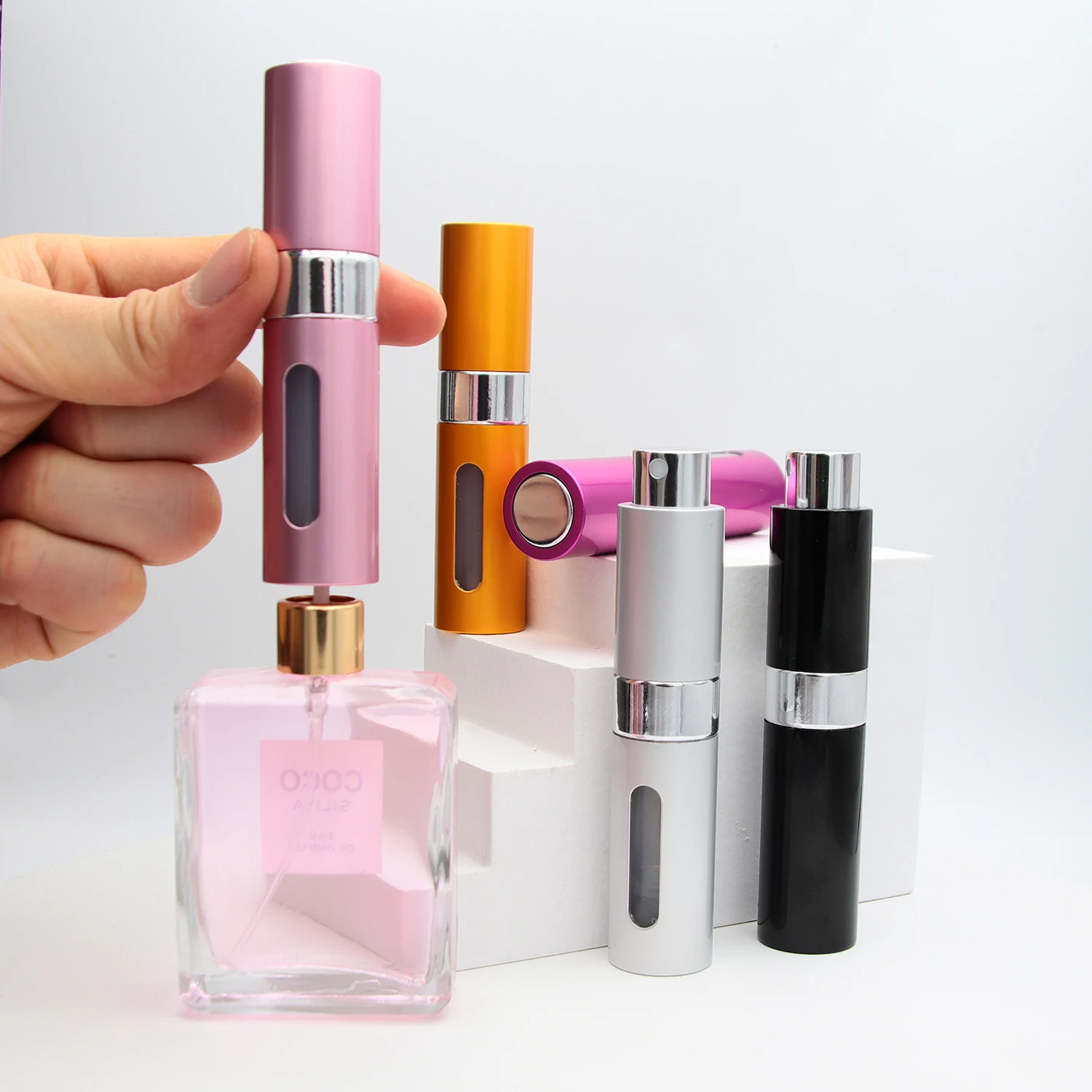 8ml Rotatable Refillable Perfume Bottle Cosmetics Container Empty Spray