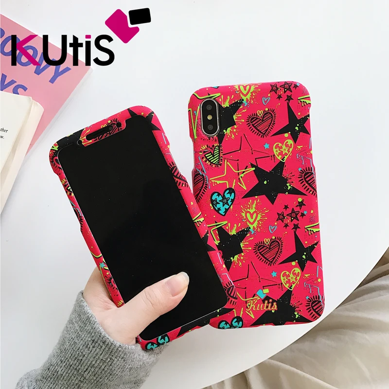 Молочно-Белый Милый чехол для iphone 11 pro XS max x, 360 Защитная передняя и задняя крышка, чехол для iphone 8, 6, 7 plus, единорог, фламинго, Летний чехол - Цвет: Молочно-Белый