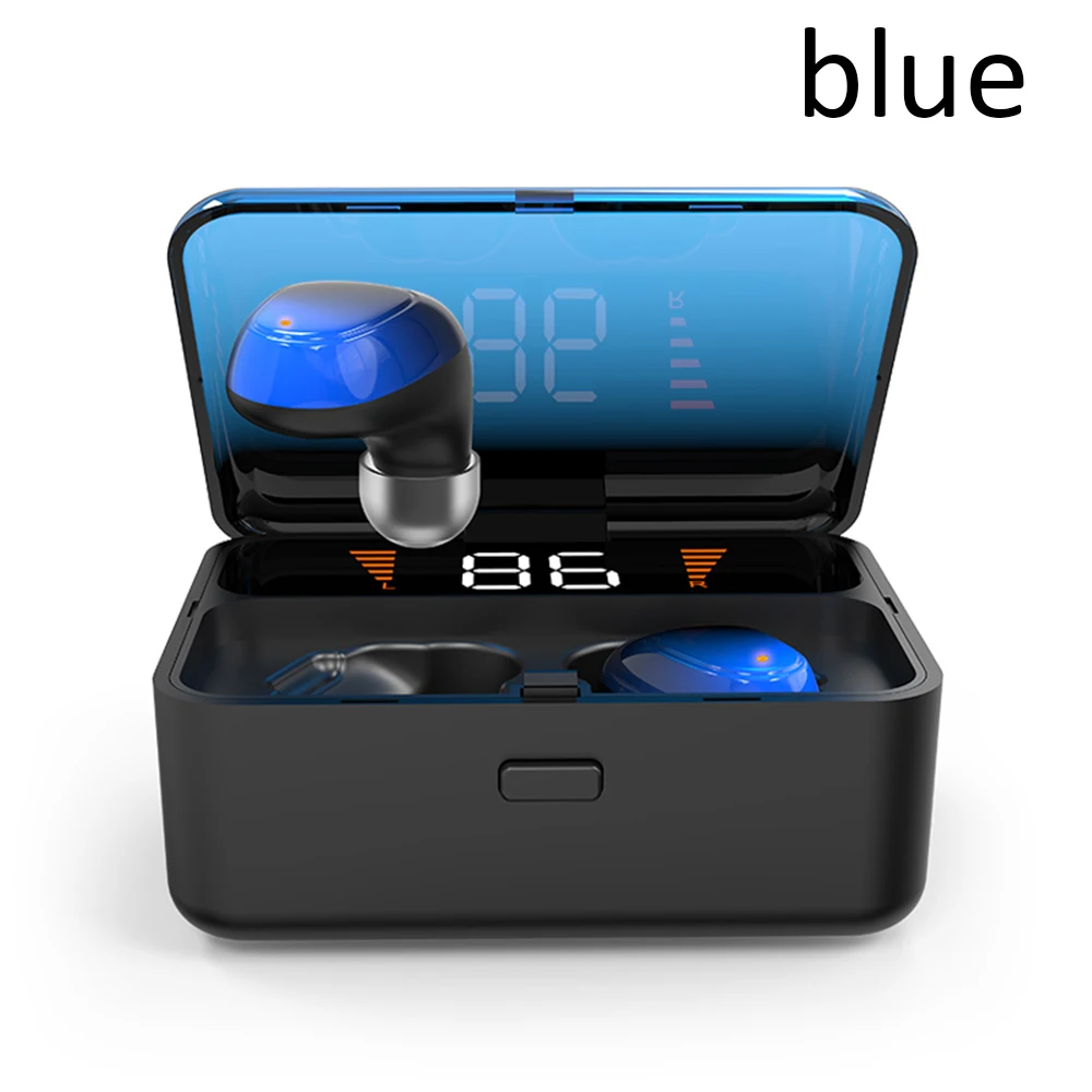 Беспроводные наушники Bluetooth 5,0 наушники настоящие стерео наушники IPX5 водонепроницаемая Спортивная гарнитура с HD микрофоном для Xiaomi samsung - Цвет: Синий
