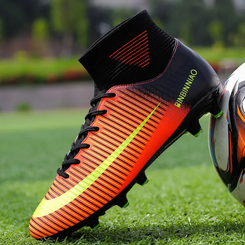 MWY/футбольная обувь для мужчин; футбольные бутсы; детские футбольные бутсы; водонепроницаемые спортивные кроссовки; обувь для футбола; zapatillas hombre - Цвет: Orange