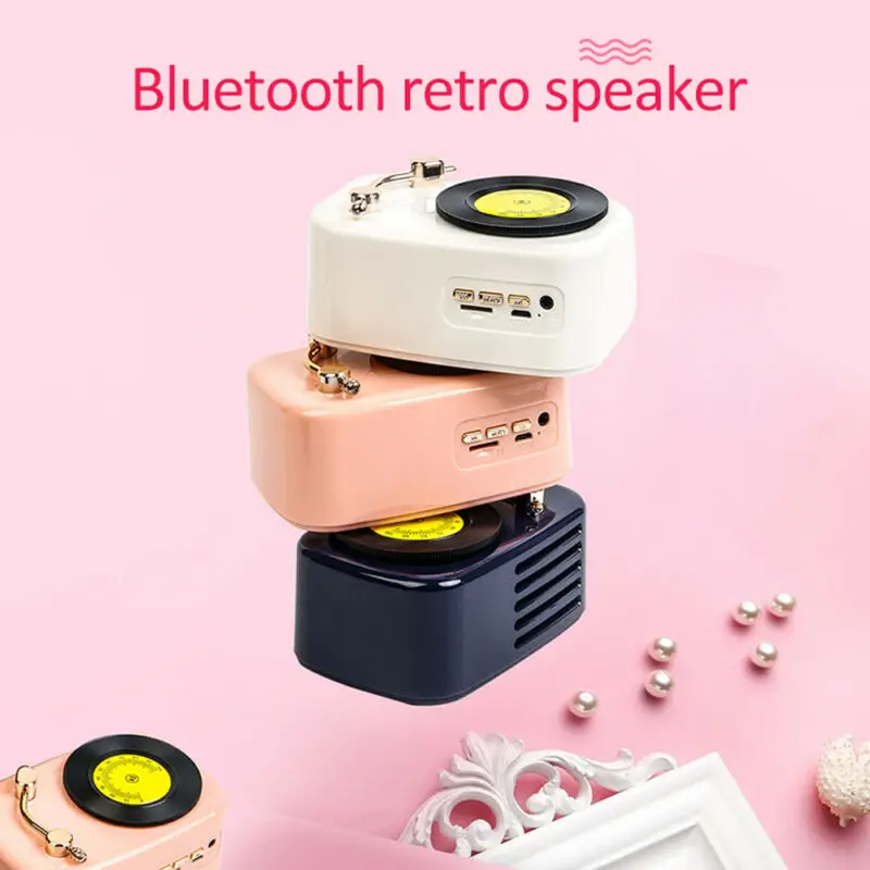 HY128 мини ретро фонограф портативный Bluetooth 5,0 Динамик дизайн открытый музыкальный плеер