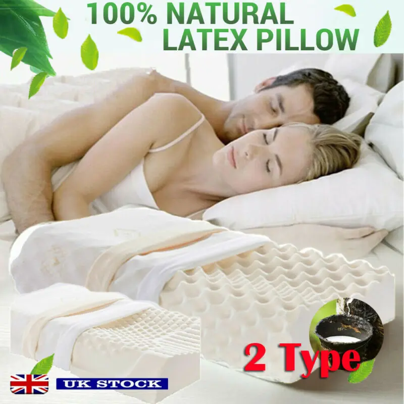 

Massaging 100% Natural Bedding Thailand Ventilated Latex Soft Foam Pillow / Removable Cover Comfort Bed Sleep Support