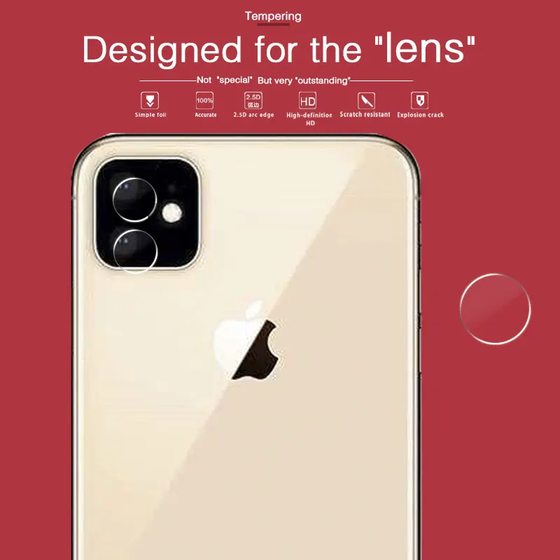 

Camera Lens Tempered Glass For Apple Iphone 11 Pro Max Fingerprint Back Transparent Lens Protector Camera Film Glass + Cloth