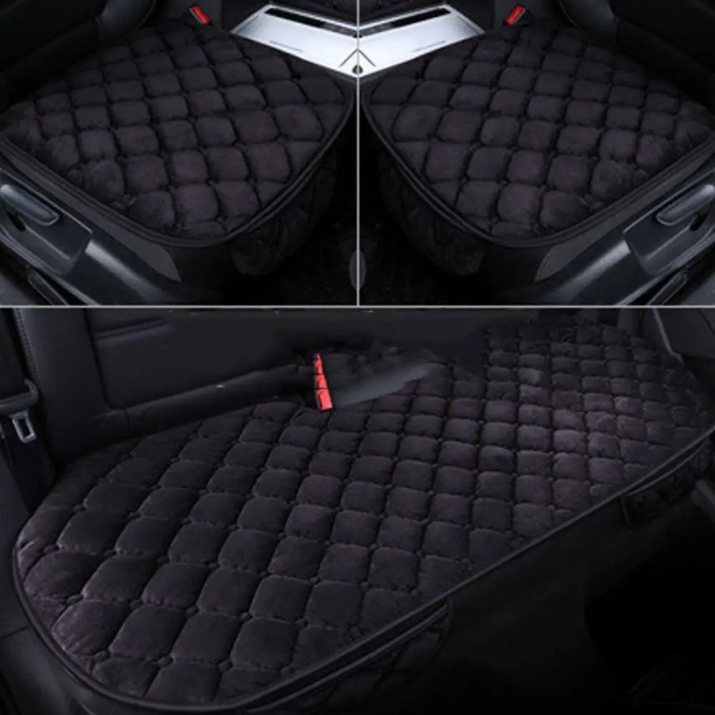 

Universal 3Pcs/Set Car Seat Cushion Velvet Silk Seat Cover Set Breathable Protector Mat Pad Four Seasons Auto Accessories