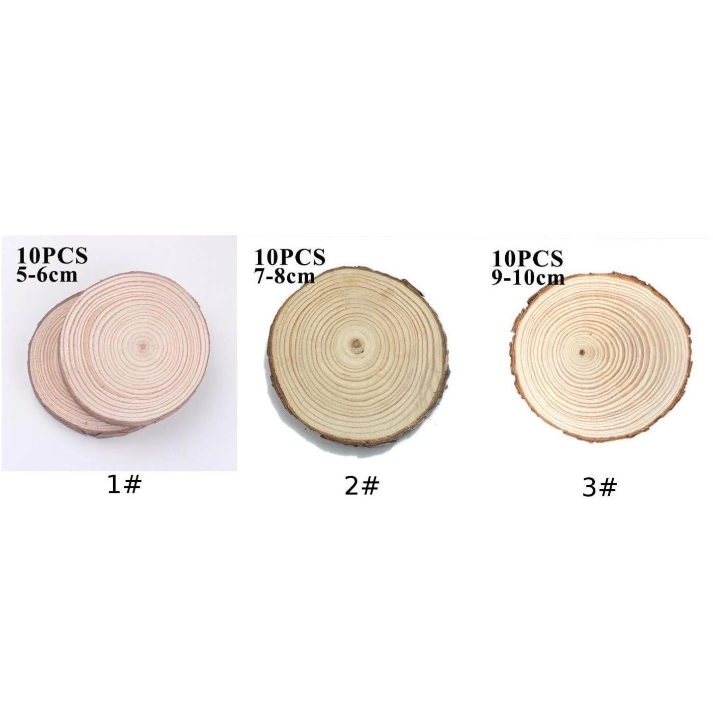 10pcs Craft Unfinished Natural Round Wood Slices Wedding Wooden DIY School Guest Christmas Decor Blanks Dyeing Drawing