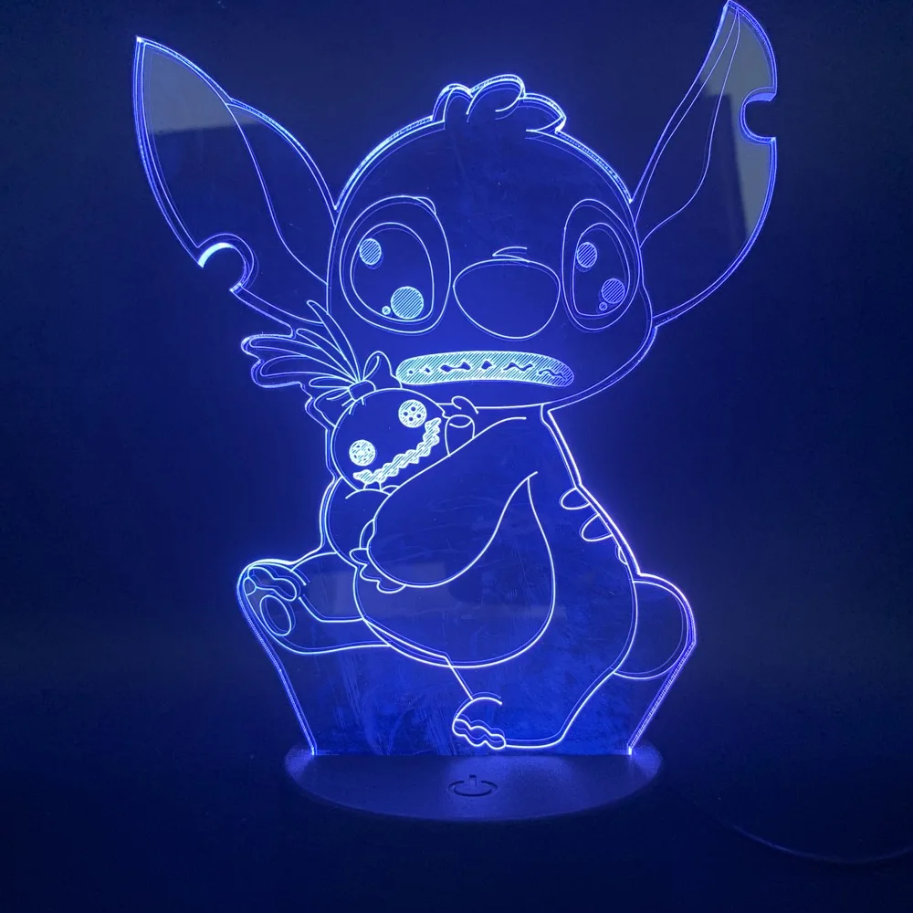 

Cartoon Lilo & Stitch Children Present 3d Lamp Multi-color Favorite Table for Birthday Decoration Led Night Light Lamp Visual