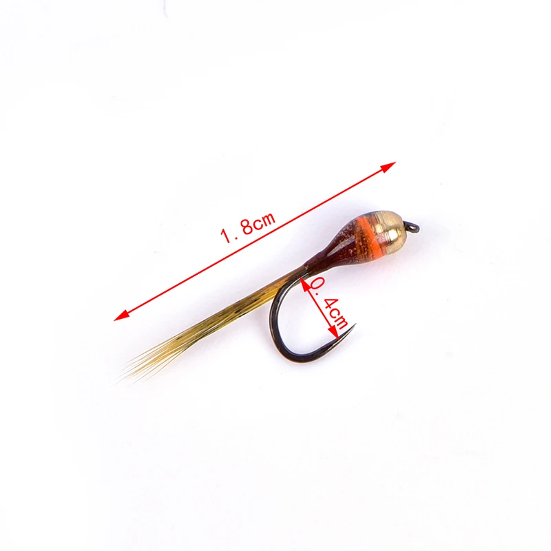 6PCS Tungsten Perdigon Nymph Small Beadheads Fly Rainbow Brown Trout Grayling Brook Trout Fishing Quick Sink Fly