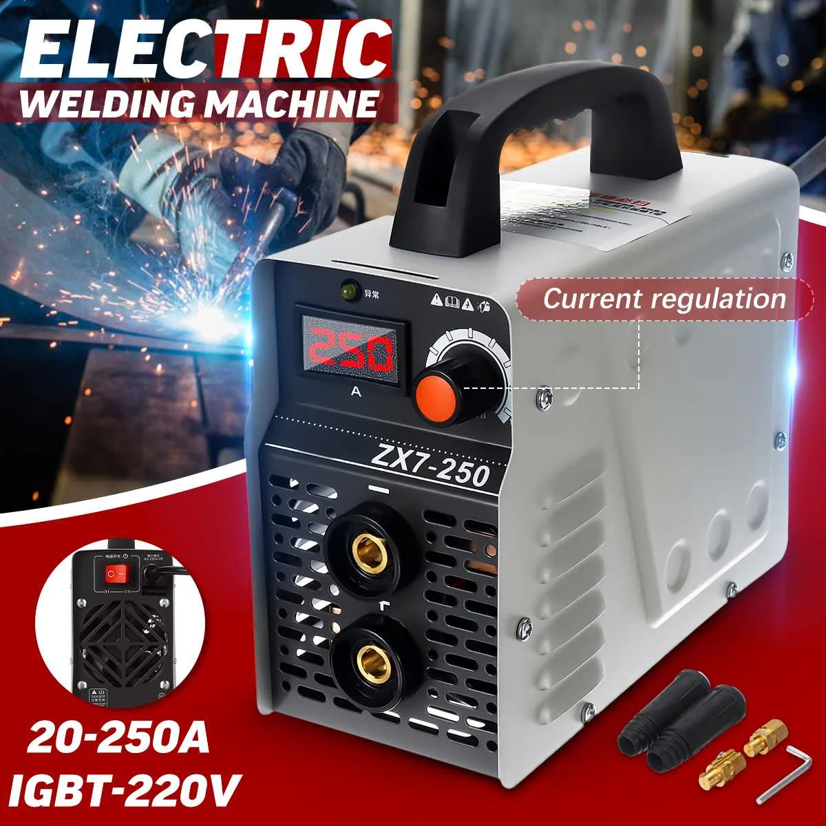 

Doersupp 4500W 20-250A 220V Digital Display Welder ARC TIG Inverter IGBT MMA Electric Welding Machine Portable Hand-Held