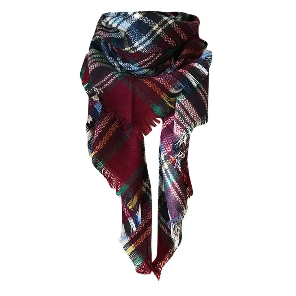 Новая модная Высококачественная женская теплая длинная шаль цветной шарф Повседневный шарф двусторонний клетчатый большой кашемировый зимний шарф