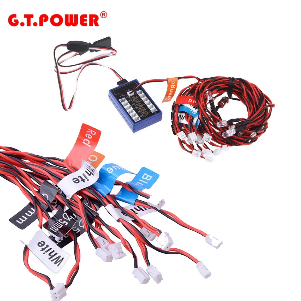 

1pcs G.T.POWER 12 LED Flashing Light System for RC Cars Smart PPM/FM/FS 2.4G Trucks 1/10 Scale
