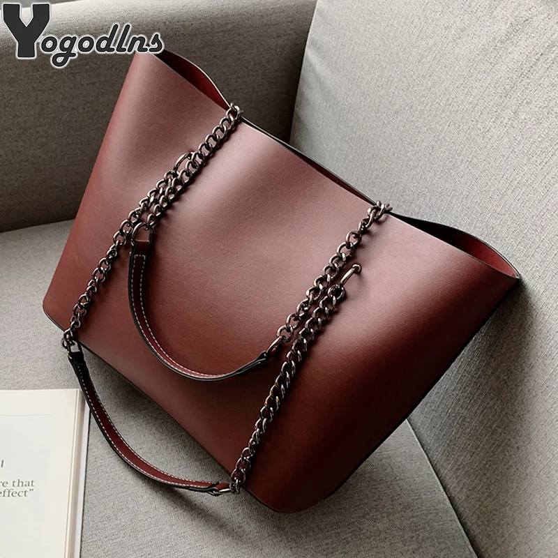 High Capacity Pu Leather Big Quilted One Shoulder Bags For Women 2022  Branded Designer Luxury Chain Handbags And Purses Totes - Shoulder Bags -  AliExpress