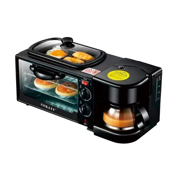 

1300W 3 in1 Household Automatic Electric Breakfast Making Machine Multifunction Drip Coffee Maker Bread Pizza Frying Pan Toaster