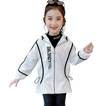 

Girls Coat Outerwear Letter Girls Coats Patchwork Girls Jackets Spring Autumn Children's Clothing Girl 6 8 10 12 14