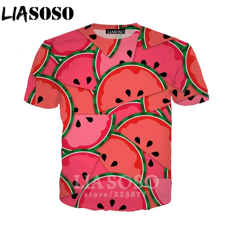 LIASOSO Новинка для мужчин и женщин толстовка 3D принт фруктовый Арбуз Футболка