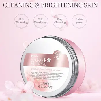 

Cherry blossom mud mask 80g moisturize nourish fine pores Washable Anti-Aging Mask Female