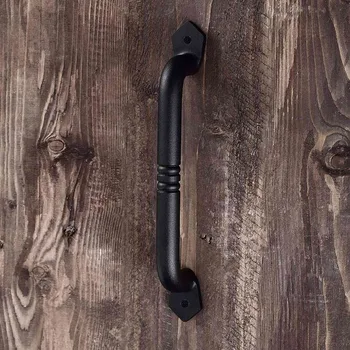 

Black Sliding Barn Door Handle Pull For Wooden Garden Gate Cabinet Door