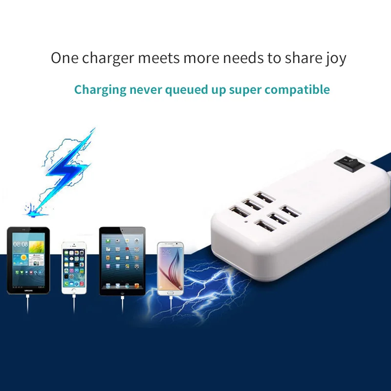 6 в 1 USB адаптер питания 6 портов Быстрая зарядка USB зарядное устройство для мобильного телефона зарядное устройство для samsung huawei LG Iphone адаптер EU/US штекер