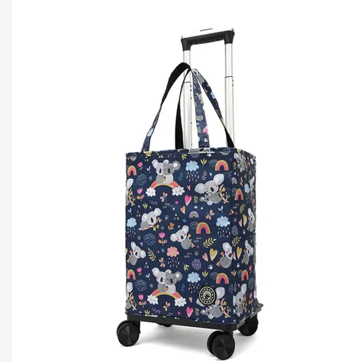 Sac de courses à roulettes pliable avec compartiment isotherme_voghion.com