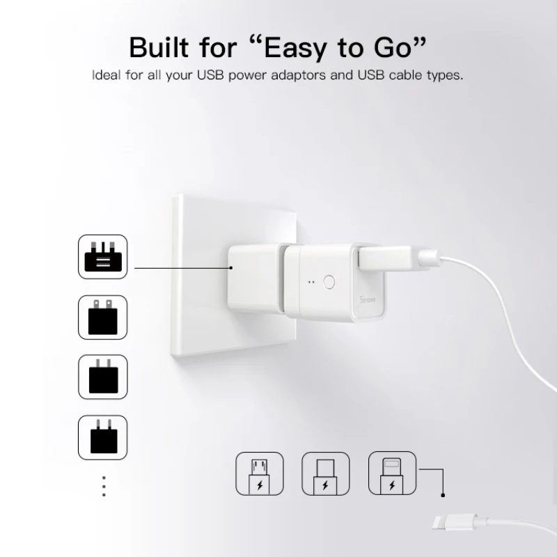 SONOFF Wifi Smart Socket Micro 5V USB Adapter Charge Plug Smart Home Control ,Alexa Google Home Assistant Alice EWelink Esp32 3