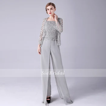 

Square Illusion Wide Leg Three-Piece Set Long Chiffon Lace Jumpsuit