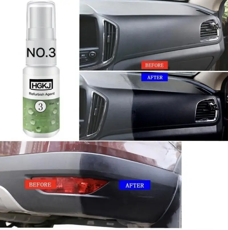 HGKJ Car Plastic Parts Polishing Retreading Agent Car Interior Leather Care Maintenance Cleaner Car Polish Wax Refurbisher Agent