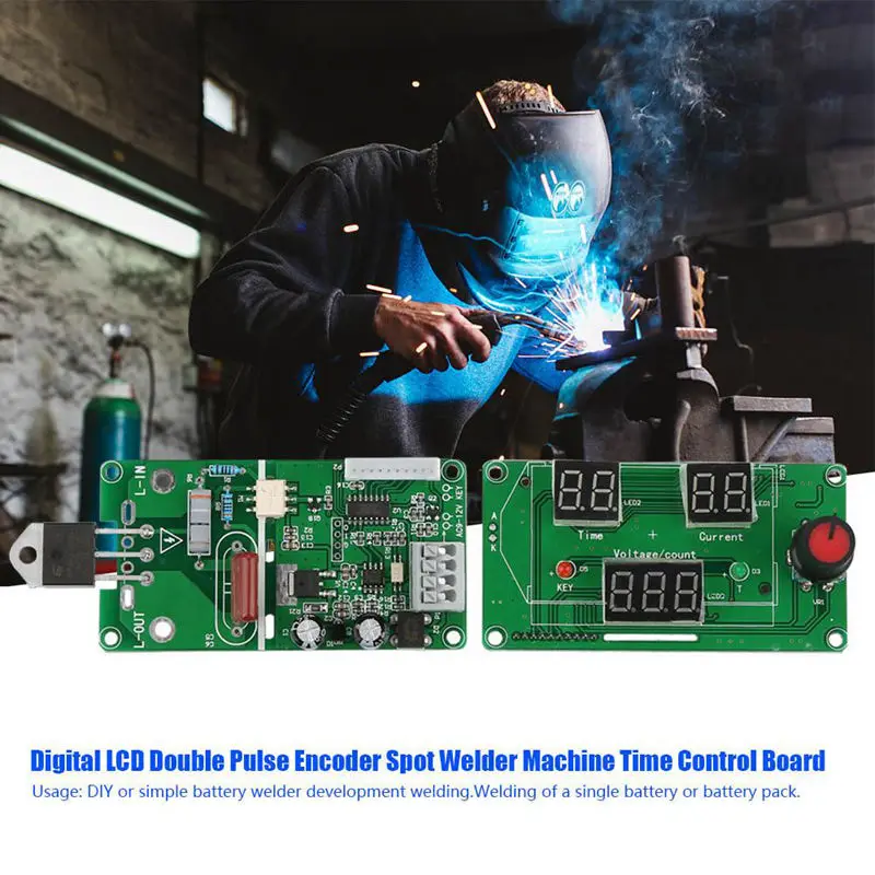 AAAE Top-40A Lcd Display Digital Double Pulse Encoder Spot Welder Welding Machine Transformer Controller Board Time Control