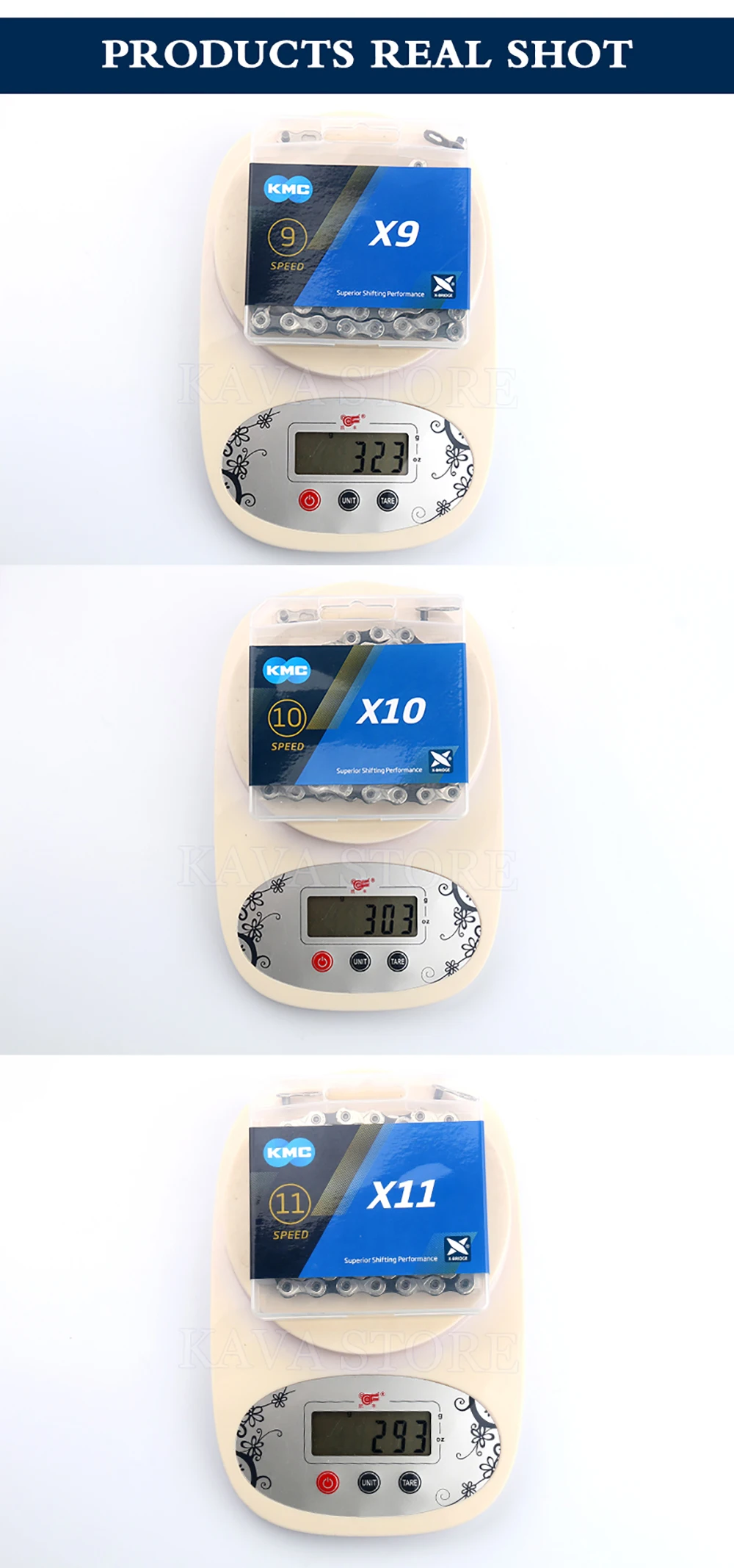 KMC, x9x10x11 speed 116maillons chain mountain bike/Road, suitable for SRAM 9s 10s 11 speed, 9V, 10V, 11 V, bicycle parts, accessories
