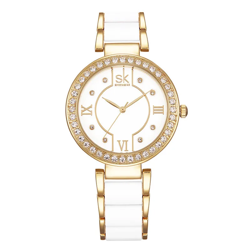 

New ListingFashion Rhinestone WomenBracelet Watch Complement Stainless Steel Strap Water Quartz Luxury WomenMulti-function Watch