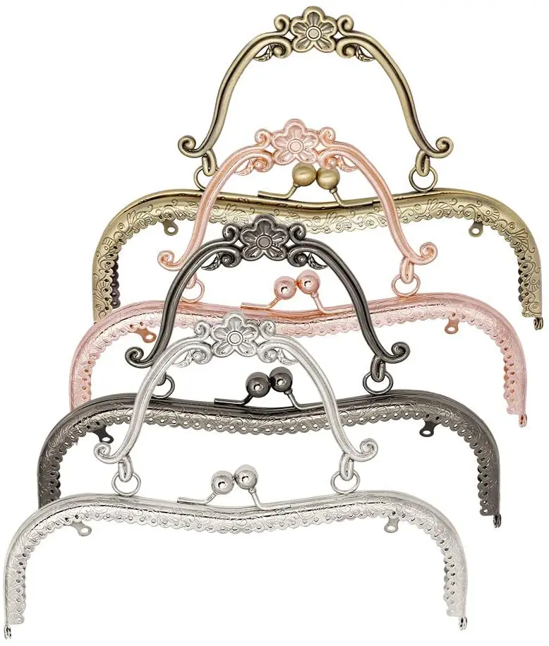 

KAOBUY 4 Colors Purse Clasp Frame,Bag Kiss Clasp Lock,Metal Purse Frame For DIY Craft Purse Making Bag Making