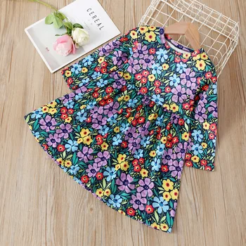 

2020 New Fashion Newborn Baby Girls Clothes Floral Printed Tutu Dress Romper Outfit Infant Baby Long Sleeve Dresses for Girls