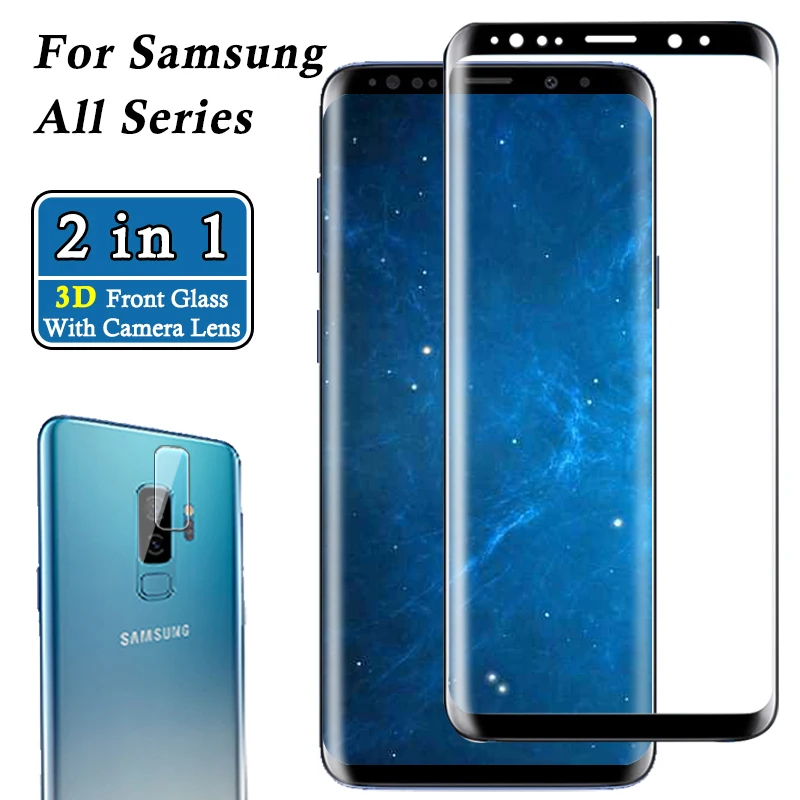2в1 S8 закаленное стекло 9h on для samsung galaxy s9 plus защитная пленка note 9 8 s защитный чехол