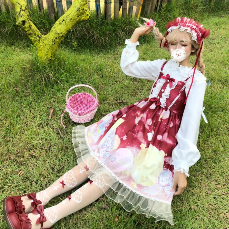 Cosplay&ware Lolita Dress Sweet Cute Japanese Kawaii Girls Princess Maid Vintage Gothic Printed Patterns Lace Pink Summer Skirt -Zentai shop online H66b43fad018245999842a113c691dda2Z.jpg