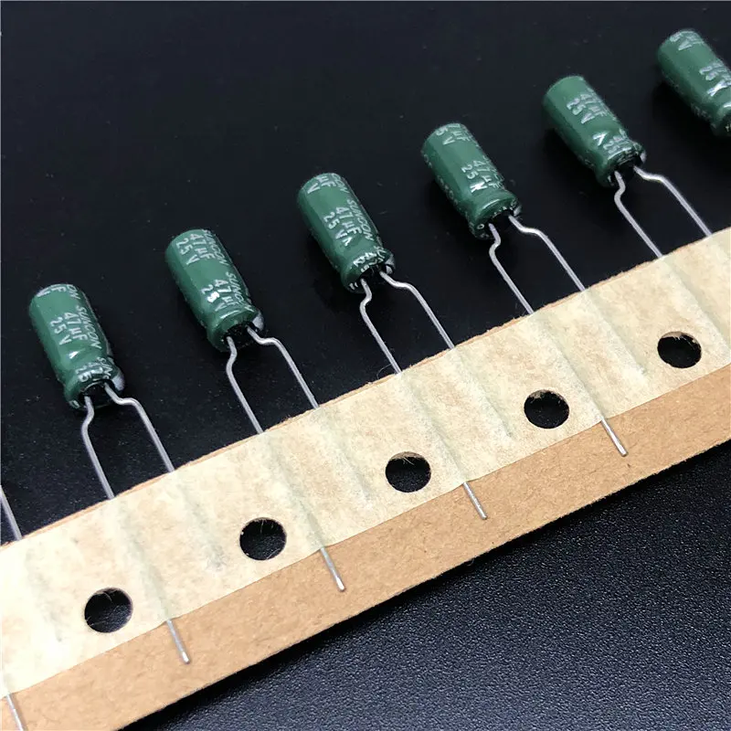 100Pcs 47uF 25V 6.3x5mm Aluminum Electrolytic Capacitors