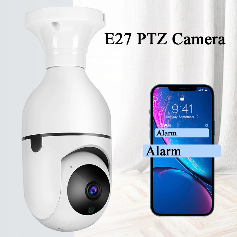 Умный дом 3 Мп E27 Wi-Fi PTZ камера с лампочкой для помещений ИК Ночное Видение вращение