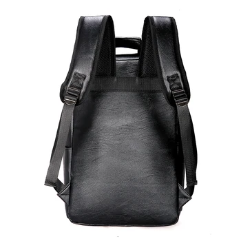 New Men Backpack PU Leather Backpack Large Laptop Backpacks Casual School Bag For Teenagers 4 New Men Backpack PU Leather Backpack Large Laptop Backpacks Casual School Bag For Teenagers