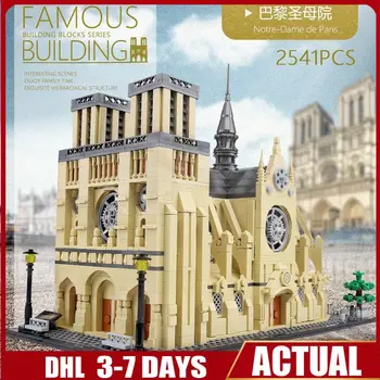 

QL0964 City Buildings Paris Cathedral Classic Church Architecture Building Blocks City Street View Bricks Educational Kids Toys