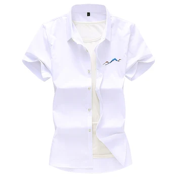 

Blouse Plus size Chinese style Solid Color Short Sleeve Shirts Male Fashion Print Slim Casual Shirt Summer New 2020