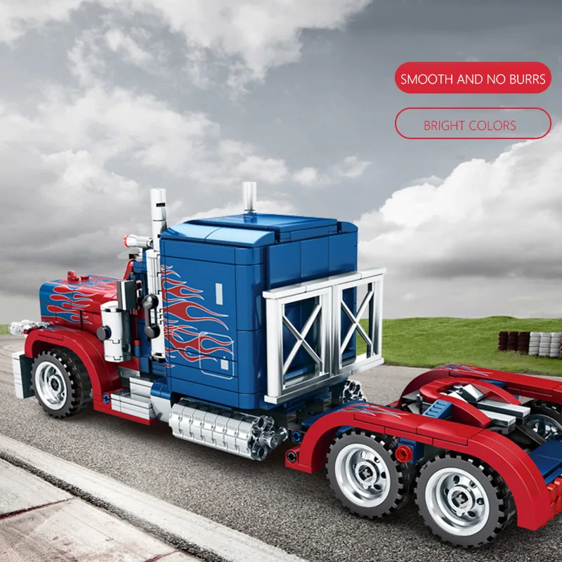 Ceny Seria Technic 701803 Peterbilt 389 849 sztuk ciężarówki do przewozu kontenerów model klocki zestaw klasyczny model zabawki dla dzieci