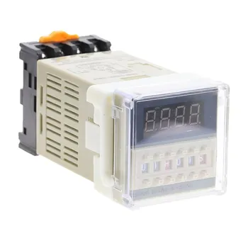 

1Pcs DH48S-S Programmable Double Time Delay Relay Socket Base Voltage DC12V DC24V AC110 AC220V
