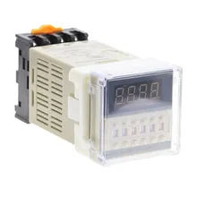 Base de soquete de relé, 1 peça, DH48S-S programável, dupla hora, atraso, tensão dc12v dc24v ac110 ac220v
