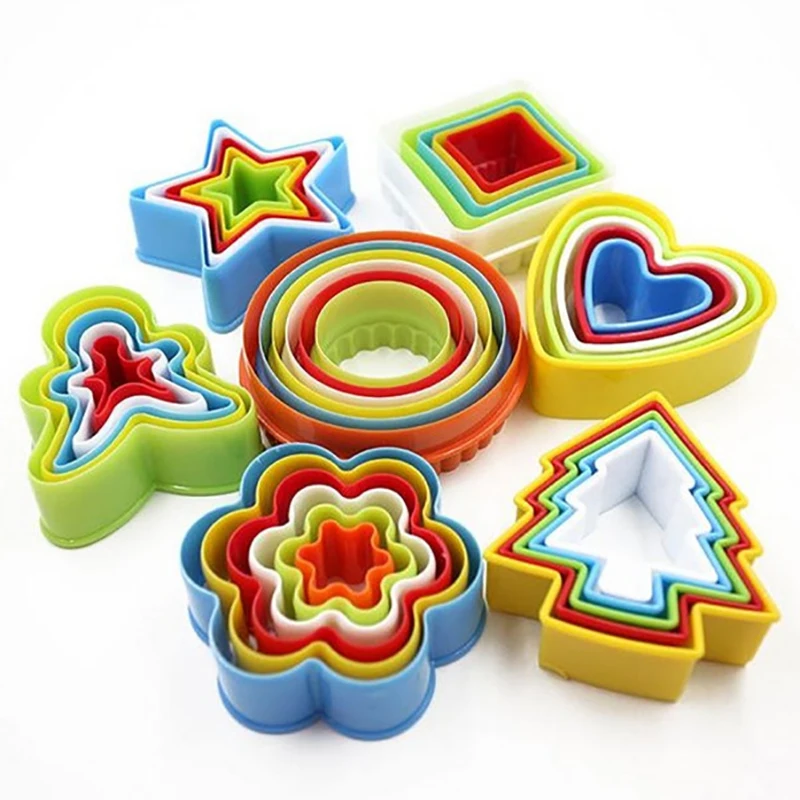 5PCS/SET DIY Star Heart Biscuit Baking Cake Mold Cookie Cutter Pastry 