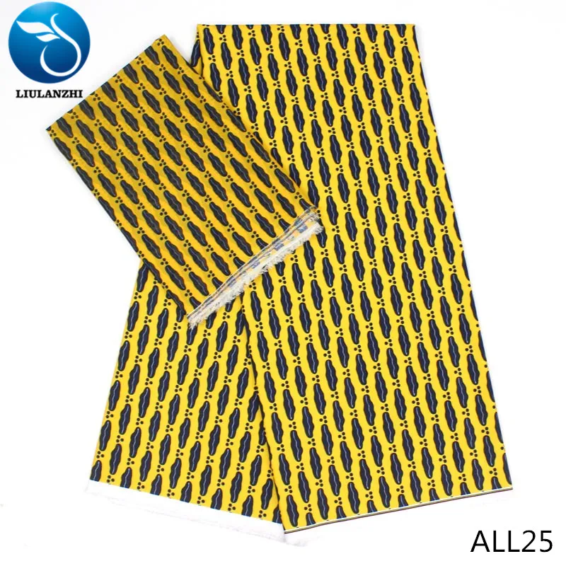 ALL25 LIULANZHI желтые африканские ткани, печать Анкара Audel ткань и нигерийский шифон кружева ткань для платья 6 ярдов/партия ALL01-ALL25 - Цвет: ALL25