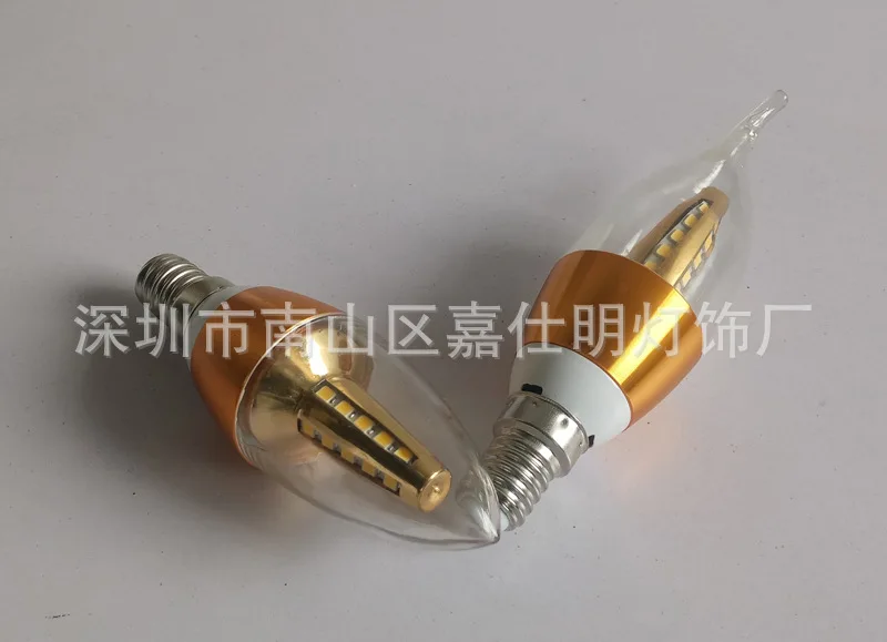 Экспорт горячие продажи Эдисона головкой лампы E14 5 Вт led наконечник пузырь la wei pao хрустальная люстра только свеча лампа