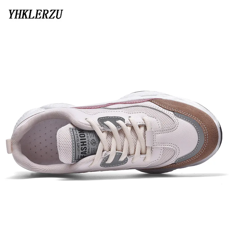 YHKLERZU/женские удобные кроссовки; розовые кроссовки на танкетке; женские кроссовки на танкетке; повседневная обувь