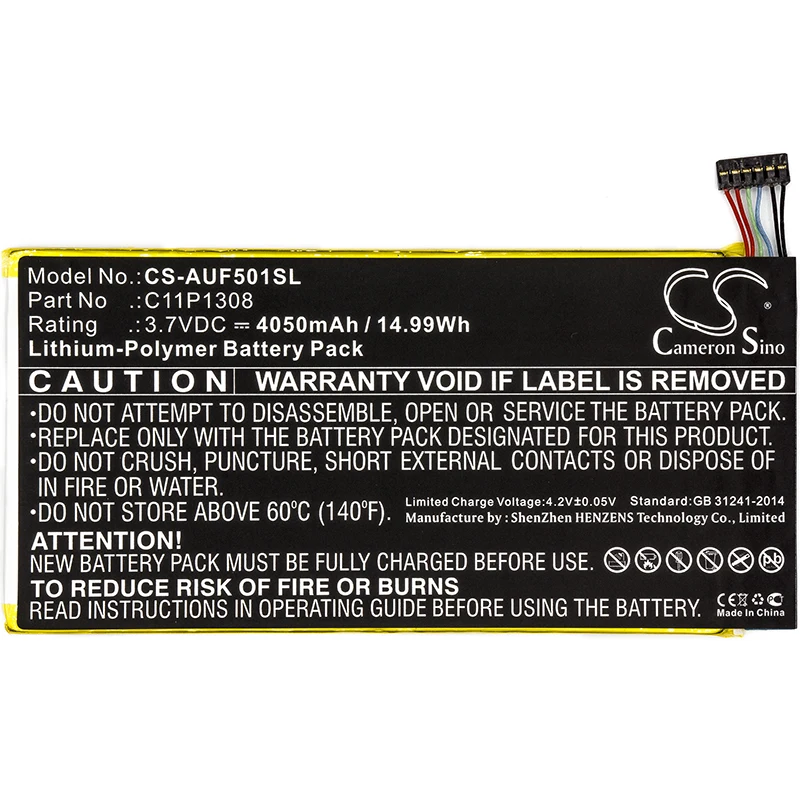 Аккумулятор Cameron Sino 4050mAh для Asus Transformer Pad TF501T TF502T 0B200-00620100 C11P1308 | Электроника